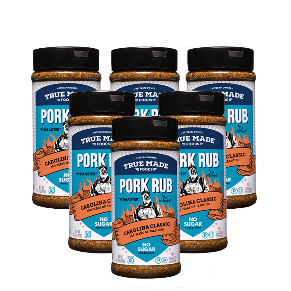 True Made Pitmaster Carolina Pork BBQ Rub Jar (Large) - 6 jars x 11.3oz case