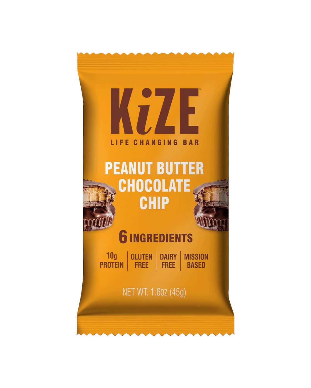 Kize Peanut Butter Chocolate Chip Bar - 10 Bars x 1.5 oz case