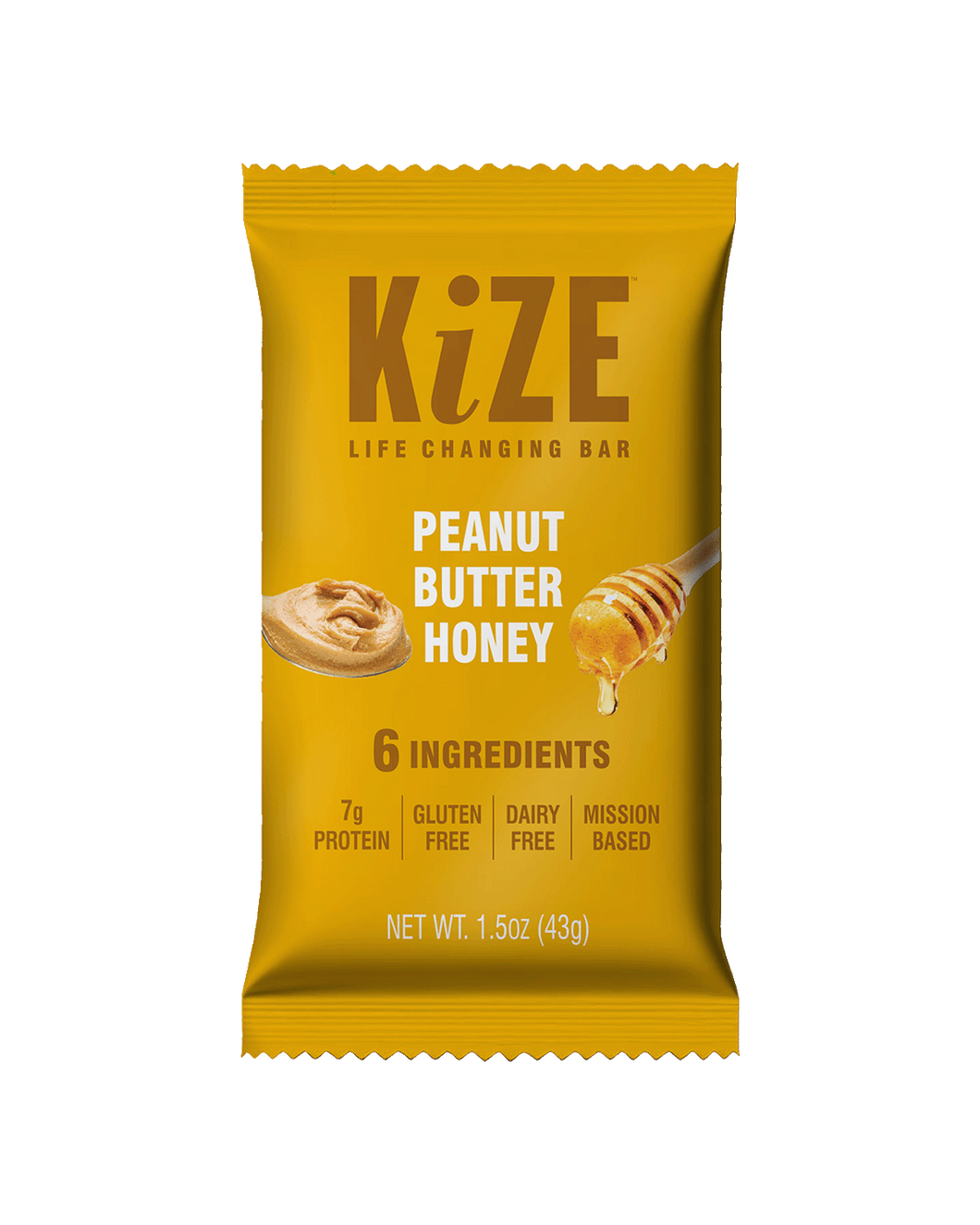 Kize Peanut Butter Honey Bar - 10 Bars x 1.5 oz case