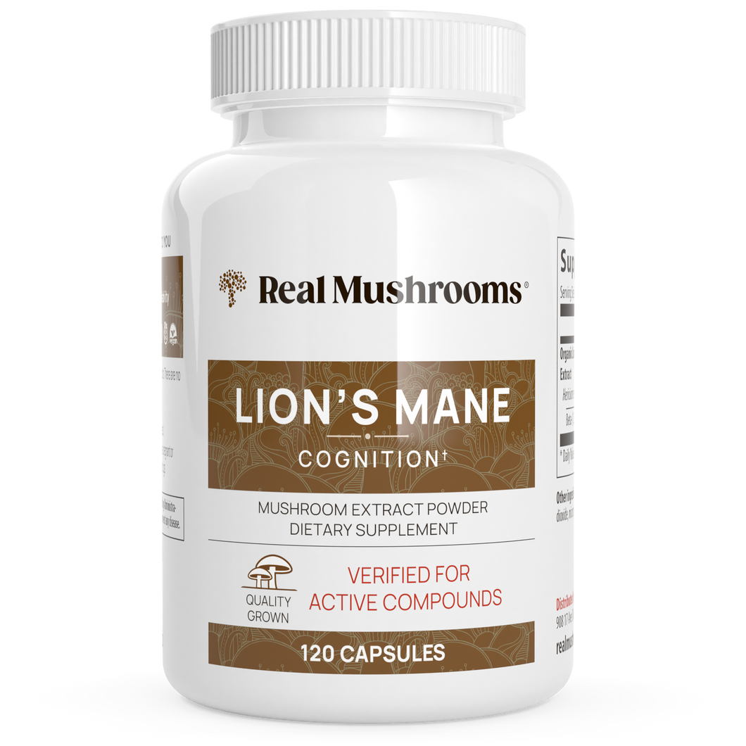 Organic Lions Mane Extract Capsules by Real Mushrooms