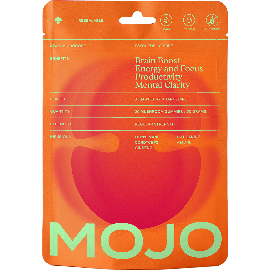 Mojo | Mushroom Dosed Gummies Brain Boost Gummies - Strawberry Tangerine