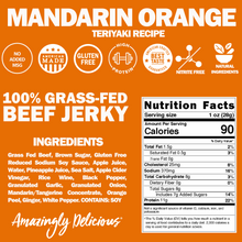 Load image into Gallery viewer, Field Trip Mandarin Teriyaki Beef Jerky 2.2oz bag - 9 bags x 2.2 oz case
