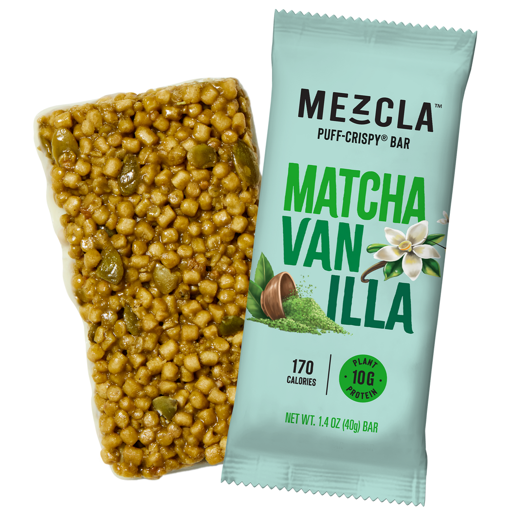 Mezcla Matcha Vanilla Bars - 12 bars x 1.4 oz case