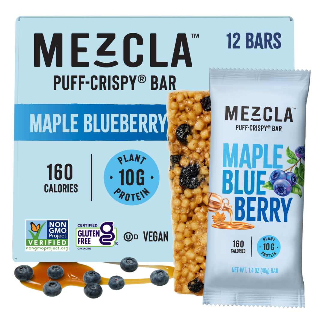Mezcla Maple Blueberry Bars - 12 bars x 1.4 oz case
