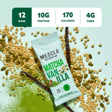Load image into Gallery viewer, Mezcla Matcha Vanilla Bars - 12 bars x 1.4 oz case
