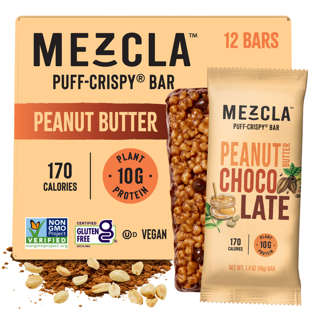 Mezcla Peanut Butter Chocolate Bars - 12 bars x 1.4 oz case