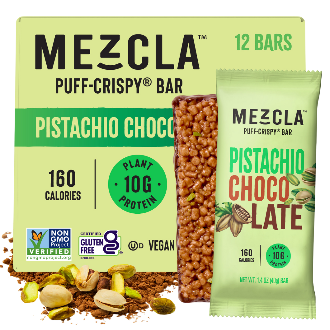 Mezcla Pistachio Chocolate Bars - 12 bars x 1.4 oz case