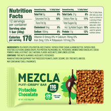 Load image into Gallery viewer, Mezcla Pistachio Chocolate Bars - 12 bars x 1.4 oz case

