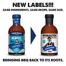 Load image into Gallery viewer, True Made Pitmaster Memphis Sweet BBQ Sauce Bottle - 6 bottles case

