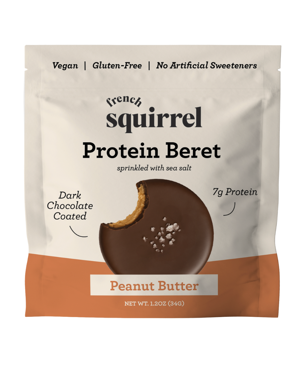 French Squirrel Berets: Peanut Butter Chocolate Protein Bites Pack - 12 Packs x 1 Piece case