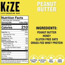 Load image into Gallery viewer, Kize Peanut Butter Bar - 10 Bars x 1.5 oz case

