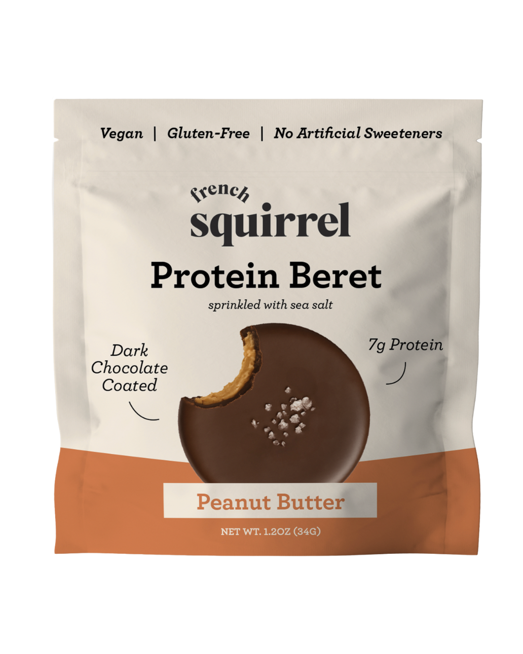 French Squirrel Berets: Peanut Butter Chocolate Protein Bites Pack - 12 Packs x 1 Piece case