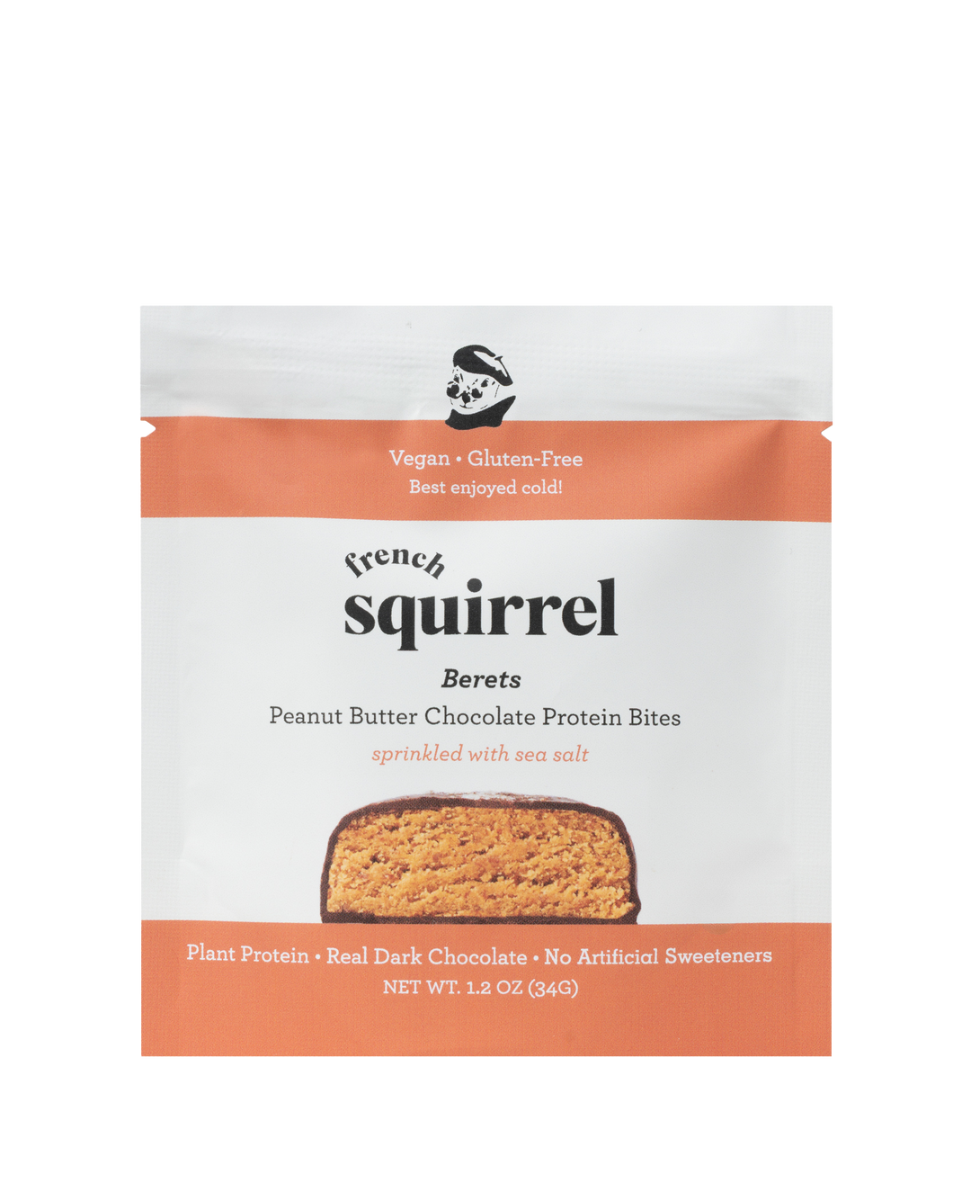 French Squirrel Berets: Peanut Butter Chocolate Protein Bites Pack - 12 Packs x 1 Piece case