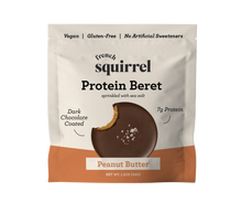 Load image into Gallery viewer, French Squirrel Berets: Peanut Butter Chocolate Protein Bites Pack - 12 Packs x 1 Piece case
