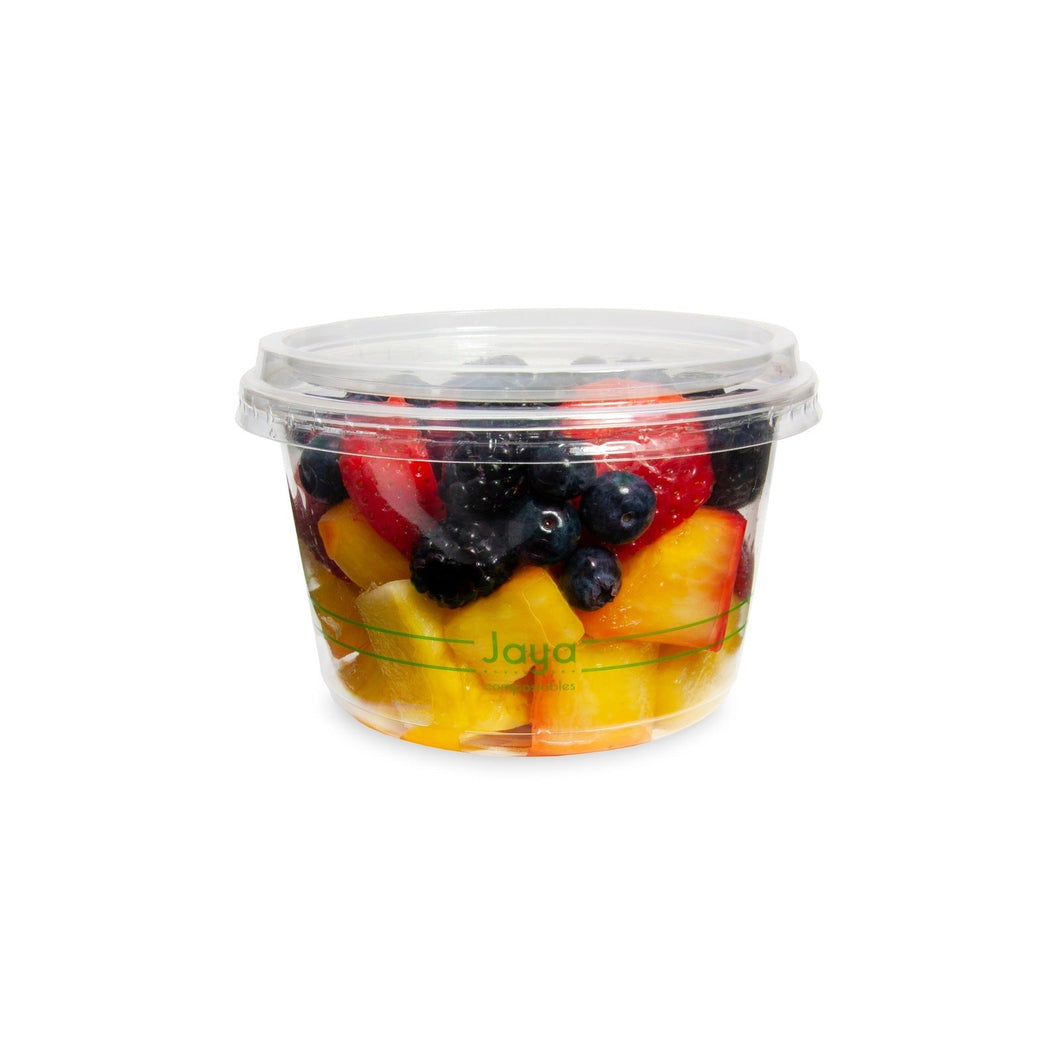 TheLotusGroup - Good For The Earth, Good For Us 16-Ounce Clear PLA Round Deli Container,600-Count Case