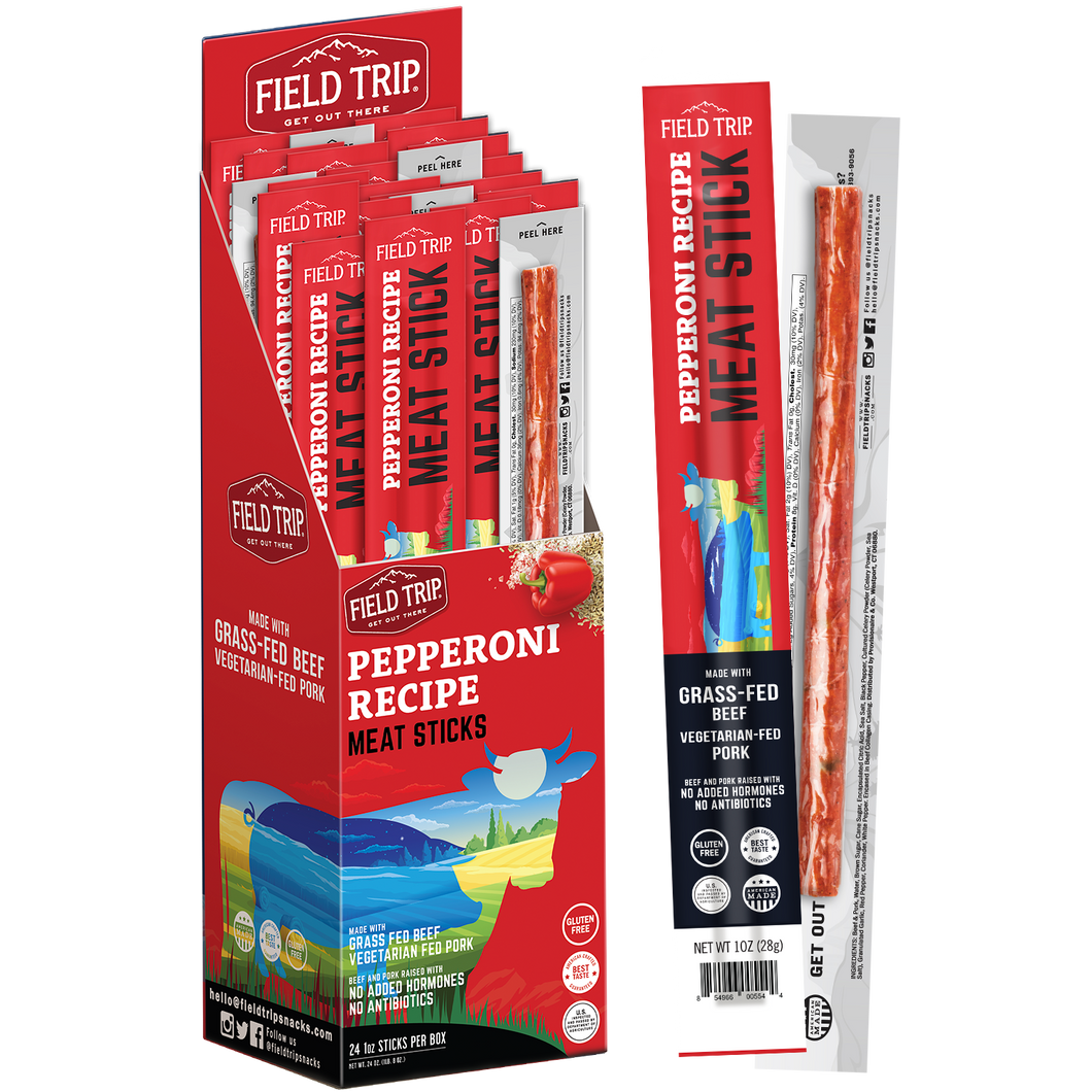 Field Trip Pepperoni Recipe Meat Stick 1.0 oz (24 sticks) box - 6 boxes x 24 sticks case