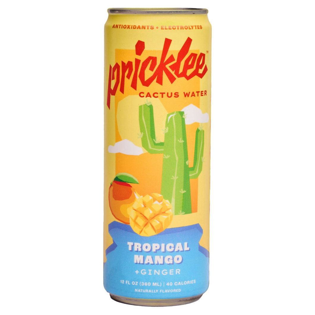 Pricklee Mango Ginger Cactus Water Can - 12 Cans x 12 oz case