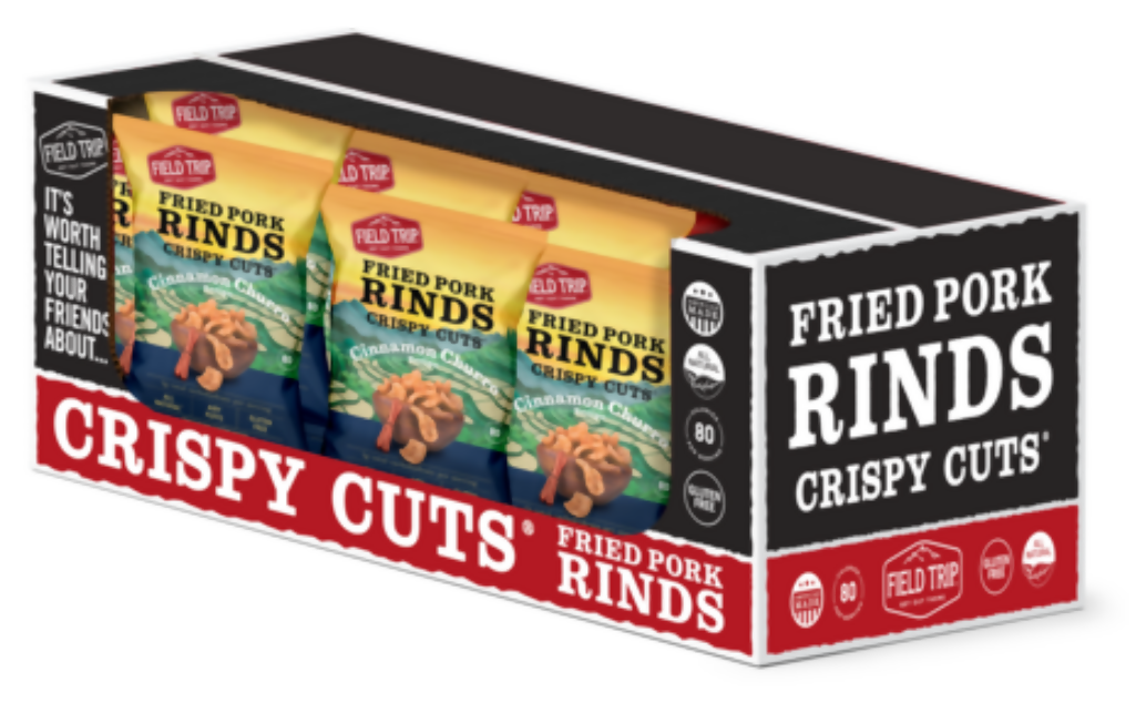 Field Trip Crispy Cuts, Cinnamon Churro Pork Rind 1.0 oz bag - 12 bags x 1.0oz case