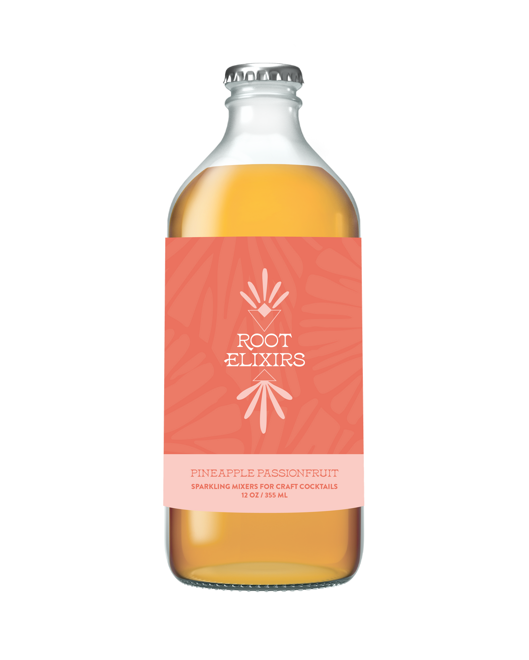 Root Elixirs Sparkling Pineapple Passionfruit Cocktail Mixer Bottles - 12 pack x 12 oz bottles