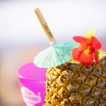 Load image into Gallery viewer, Rock sound rum engraved straw in pineapple straw
