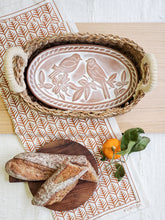 Load image into Gallery viewer, KORISSA Bread Warmer &amp; Basket Gift Set with Tea Towel - Lovebird Oval
