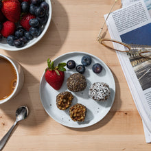 Load image into Gallery viewer, sattva vida energy bites bulk box, Sattva Vida, Gluten Free, vegan, Vegan Snacks, Energy Bites, Plant Protein, Whole Foods, Dates, Non Gmo, Healthy Snacks, energy bar, snack bar, protein bar, dark chocolate bar, dairy free snacks, vegan bars, low sugar, Energy Boost, nutrition bars, raw ingredients
