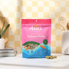 Load image into Gallery viewer, Ava&#39;s Pet Palace Freeze Dried Dog Treats Bag - Salmon Puffs
