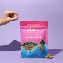 Load image into Gallery viewer, Ava&#39;s Pet Palace Freeze Dried Dog Treats Bag - Salmon Puffs
