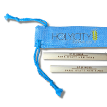 Load image into Gallery viewer, Holy City Straw Customizable Two Straw/ Holy City Branded Jute Pouch Combo
