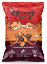 Load image into Gallery viewer, Field Trip Crispy Cuts, Sweet Chipotle Pork Rind 1.0 oz bag - 12 bags x 1.0oz case
