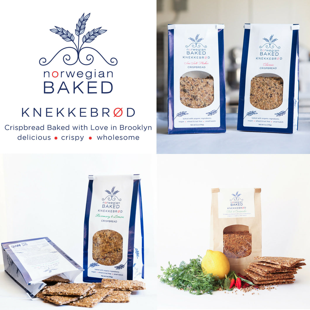 Norwegian Baked Knekkebrød Cracker Bag - 12 bags x 6oz case