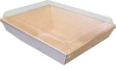 TheLotusGroup - Good For The Earth, Good For Us 8X11x1 VerTerra Balsa Wood Tray with Clear Cover - 50 pcs