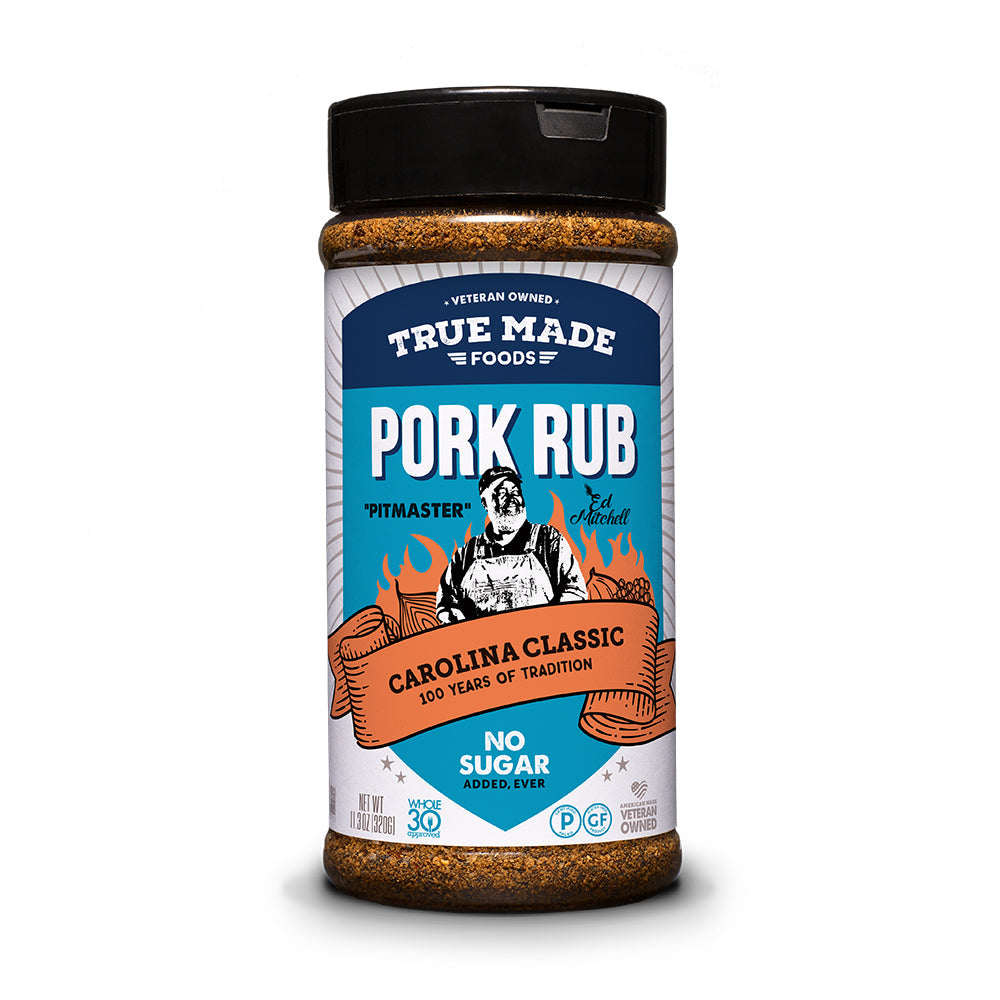 True Made Pitmaster Carolina Pork BBQ Rub Jar (Large) - 6 jars x 11.3oz case