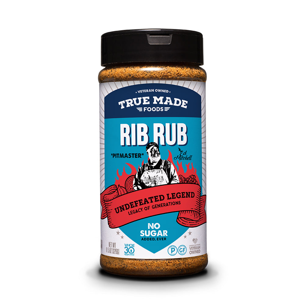 True Made Pitmaster BBQ Rib Rub Jar (Large) - 6 jars x 11.5oz case