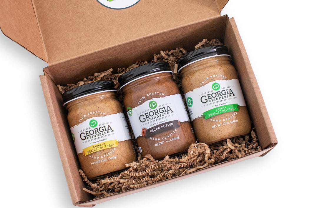 Georgia Grinders Georgia Grown Nut Butters: Trio Gift Box - 3 Jars x 12 oz