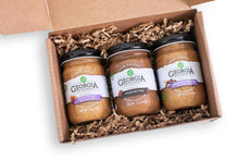 Load image into Gallery viewer, Georgia Grinders Pecan Butter: Trio Gift Box - 3 Jars x 12 oz
