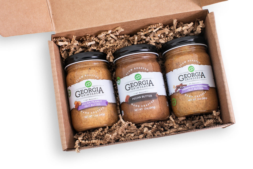 Georgia Grinders Pecan Butter: Trio Gift Box - 3 Jars x 12 oz