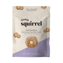 Load image into Gallery viewer, French Squirrel French Toast Bisous: Peanut Butter &amp; Vegan White Chocolate-Coated Gluten-Free Cereal Clusters Bag - 4 Bags case
