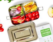 Load image into Gallery viewer, ecozoi Stainless Steel Lunch Box, 4 Compartment Leak Proof, 50 Oz
