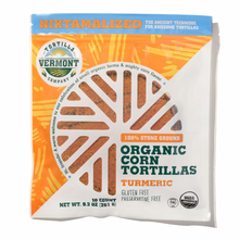 Load image into Gallery viewer, Vermont Tortilla Company 6&quot; Organic Turmeric Heirloom Corn Tortillas - 8 bags x 10 tortillas
