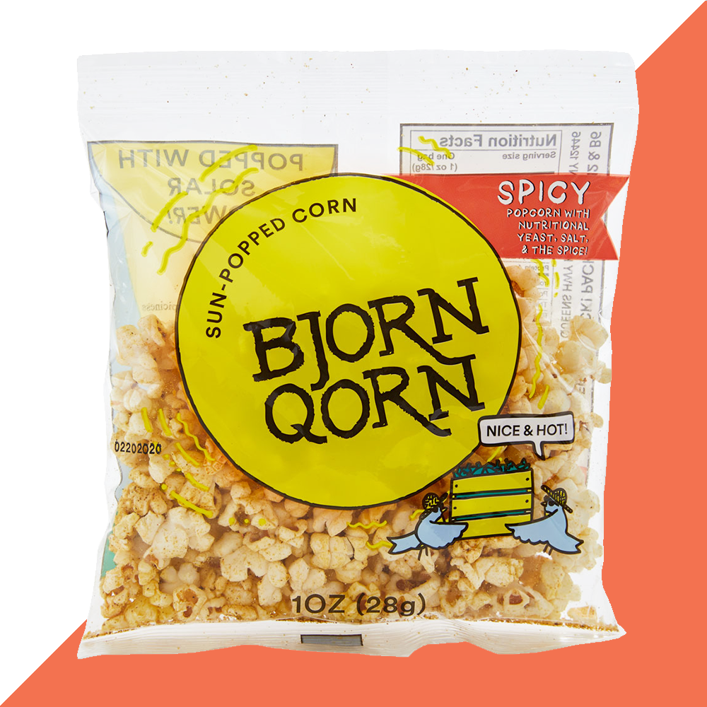 Bjorn Qorn Spicy Popcorn Bags - 15-Pack x 1oz Bag