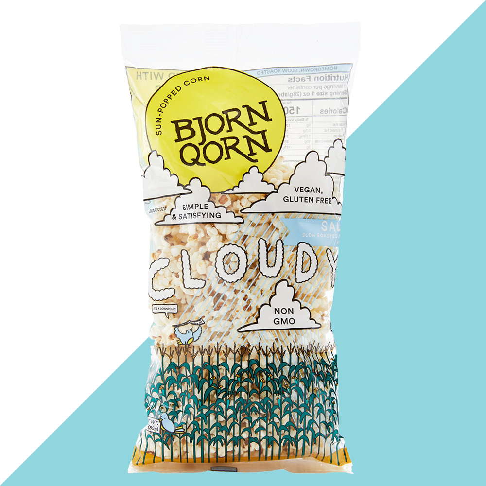 Bjorn Qorn Cloudy Popcorn Bags -12-Pack x 3oz Bag