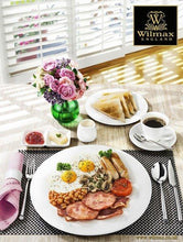 Load image into Gallery viewer, Wilmax Porcelain Set Of 6 Professional Rolled Rim White Dinner Plate 10&quot; inch | 25.5 Cm
