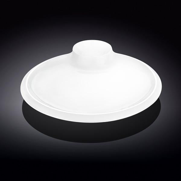 Wilmax Porcelain Set Of 3 White Round Platter With Sauce Compartment 12