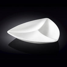 Load image into Gallery viewer, Wilmax Porcelain Set Of 3 White Divided Triangular Dish 9.5&quot; inch | 24 Cm
