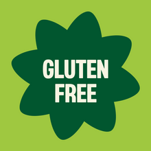 Load image into Gallery viewer, Green star-shaped badge with white "GLUTEN FREE" text on lime green background
