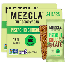 Load image into Gallery viewer, Mezcla Pistachio Chocolate Bars - 12 bars x 1.4 oz case
