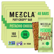 Load image into Gallery viewer, Mezcla Pistachio Chocolate Bars - 12 bars x 1.4 oz case

