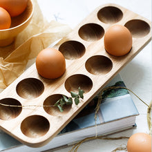 Load image into Gallery viewer, Blak Hom Japanese style Wooden Double Row Egg Storage
