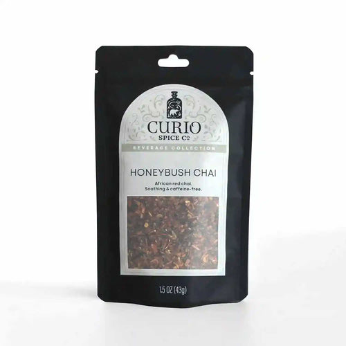 Bag of Honeybush Chai, a caffeine-free African red chai blend.